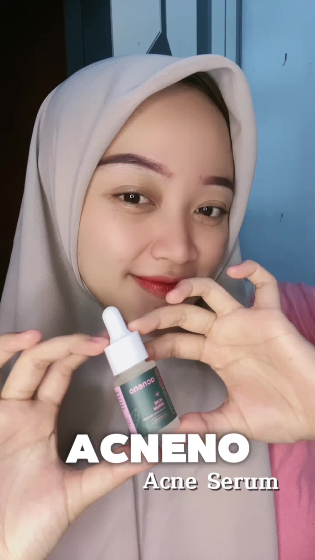TikTok post by @bungaelzzz_ for Acneno Indonesia. Caption reads: [...] cabe rawit😭🤏🏻 serumnya dari @Acneno....