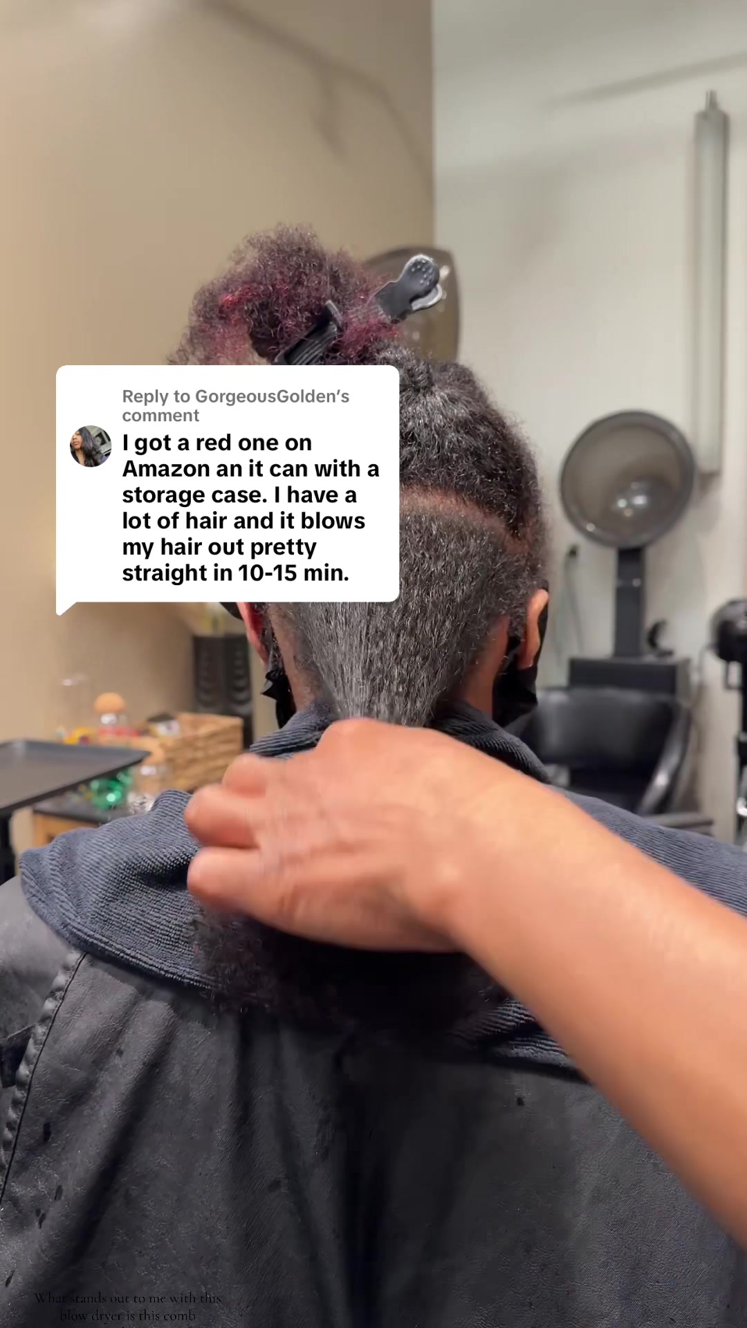 TikTok post by @shadesbyshavonda for Conair. Caption reads: Replying to @GorgeousGolden The @Conair Haircare....