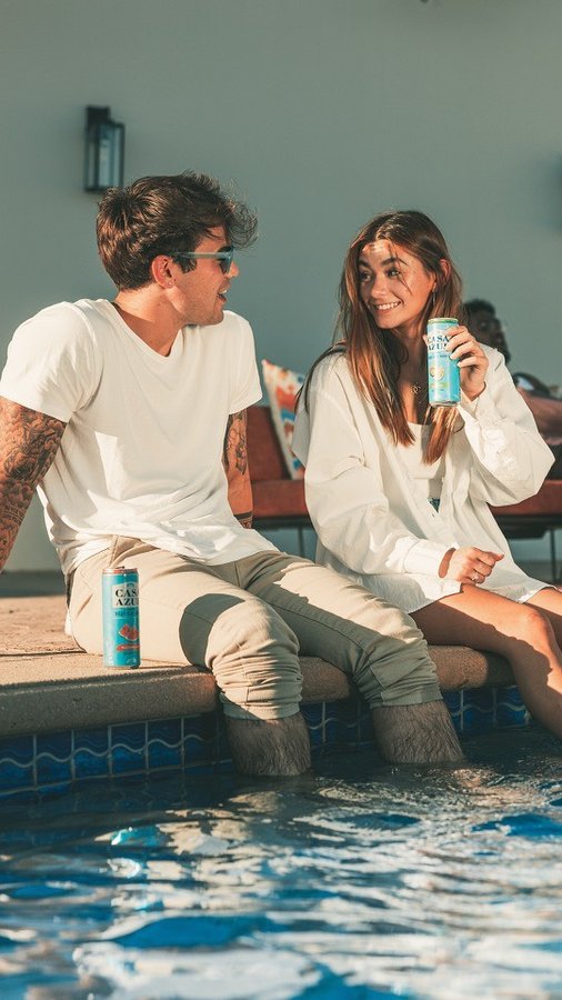 Instagram post by @miahayward for Casa Azul Spirits. Caption reads: It's always a good summer when #CasaAzul throws....