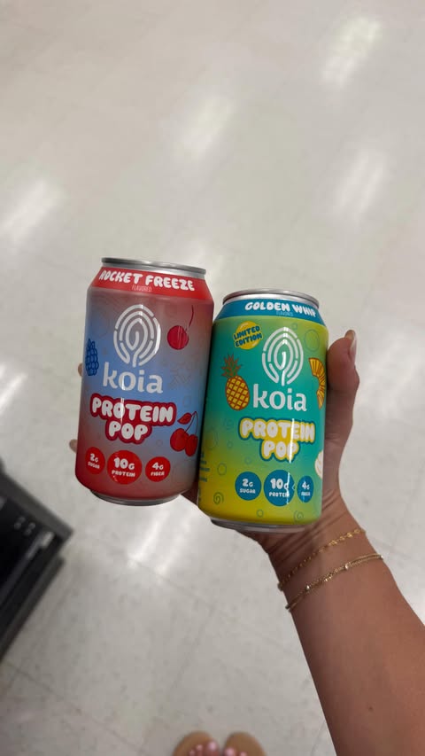 Instagram post by @beccacinelli for Koia. Caption reads: [...] to grab the new Protein Pop from @drinkkoia,....
