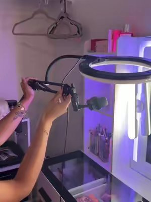 TikTok post by @ok.shayy for Lifewit. Caption reads: [...] #overheadtripodmount #nailcontent @Lifewit.
