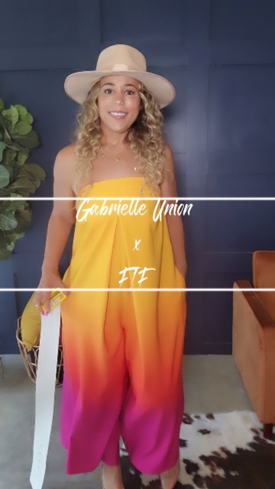 Instagram post by @garnerstyle for Fashion to Figure. Caption reads: Look 1, 2, or 3 of the @gabunion x....