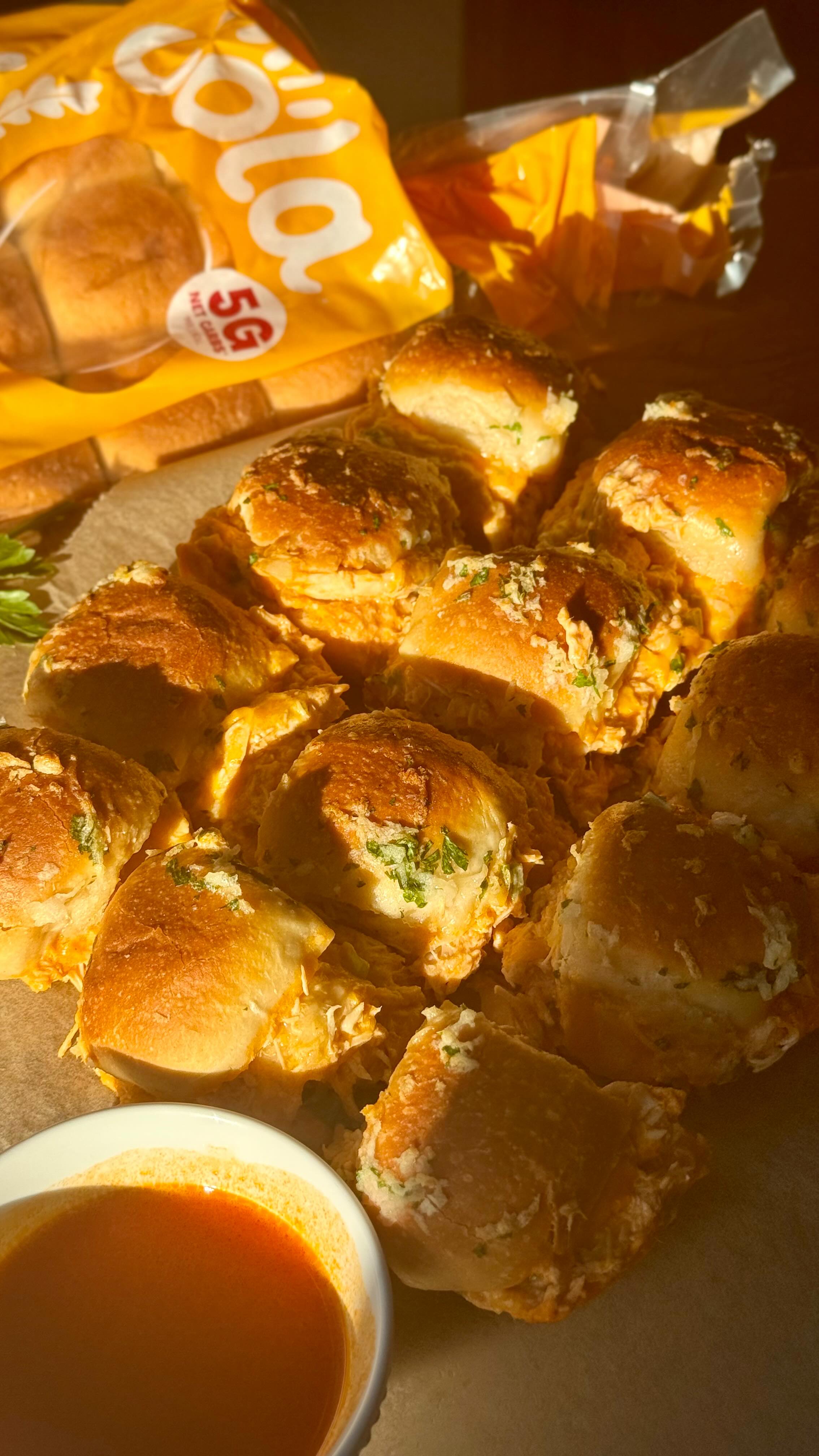 Instagram post by @forgetthetakeout for The Sola Company. Caption reads: THE appetizer for your next game day— Buffalo....