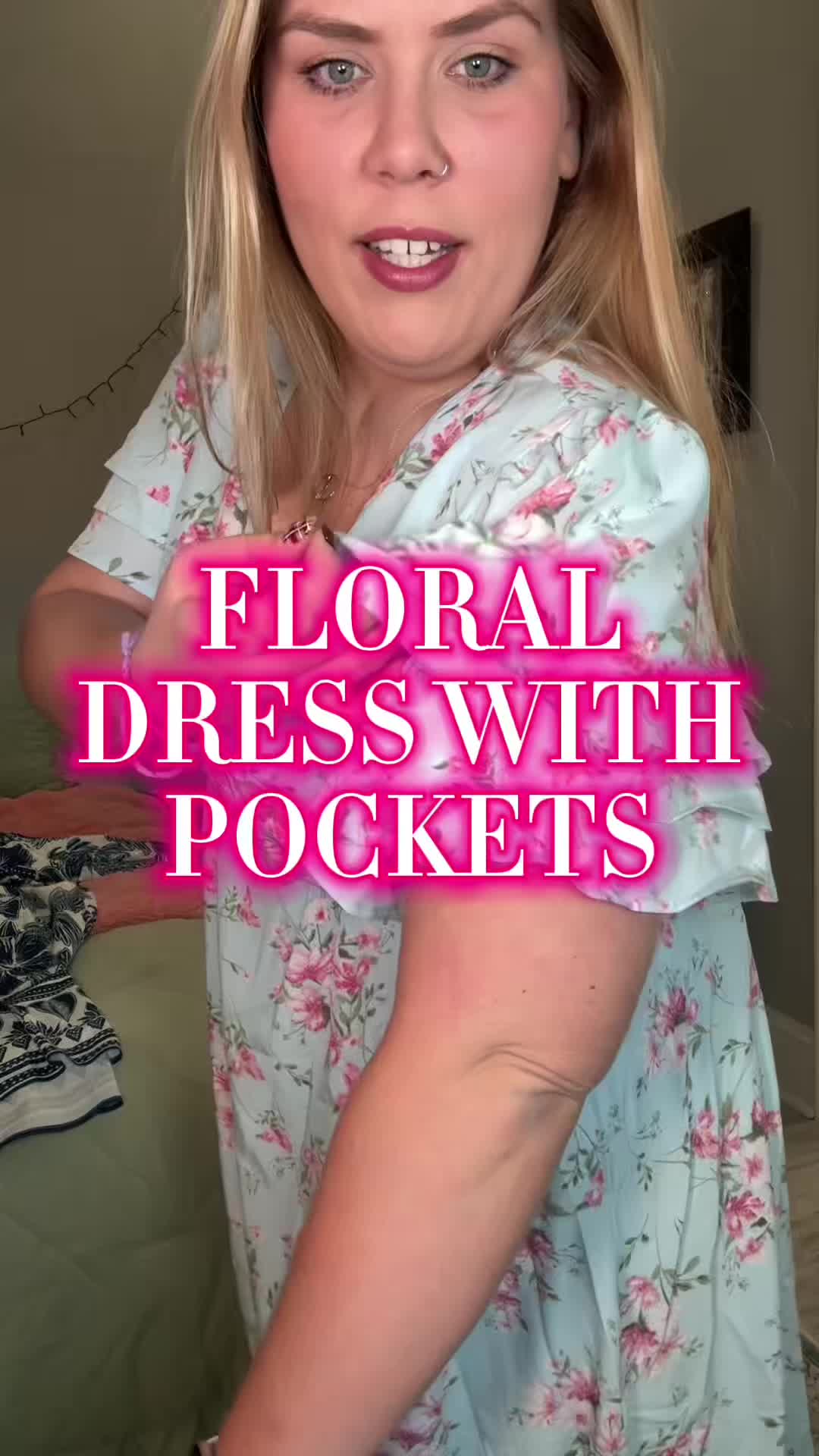 TikTok post by @c_shadyyy for BloomChic. Caption reads: [...] #dresswithpockets @BLOOMCHICUSOFFICIAL.