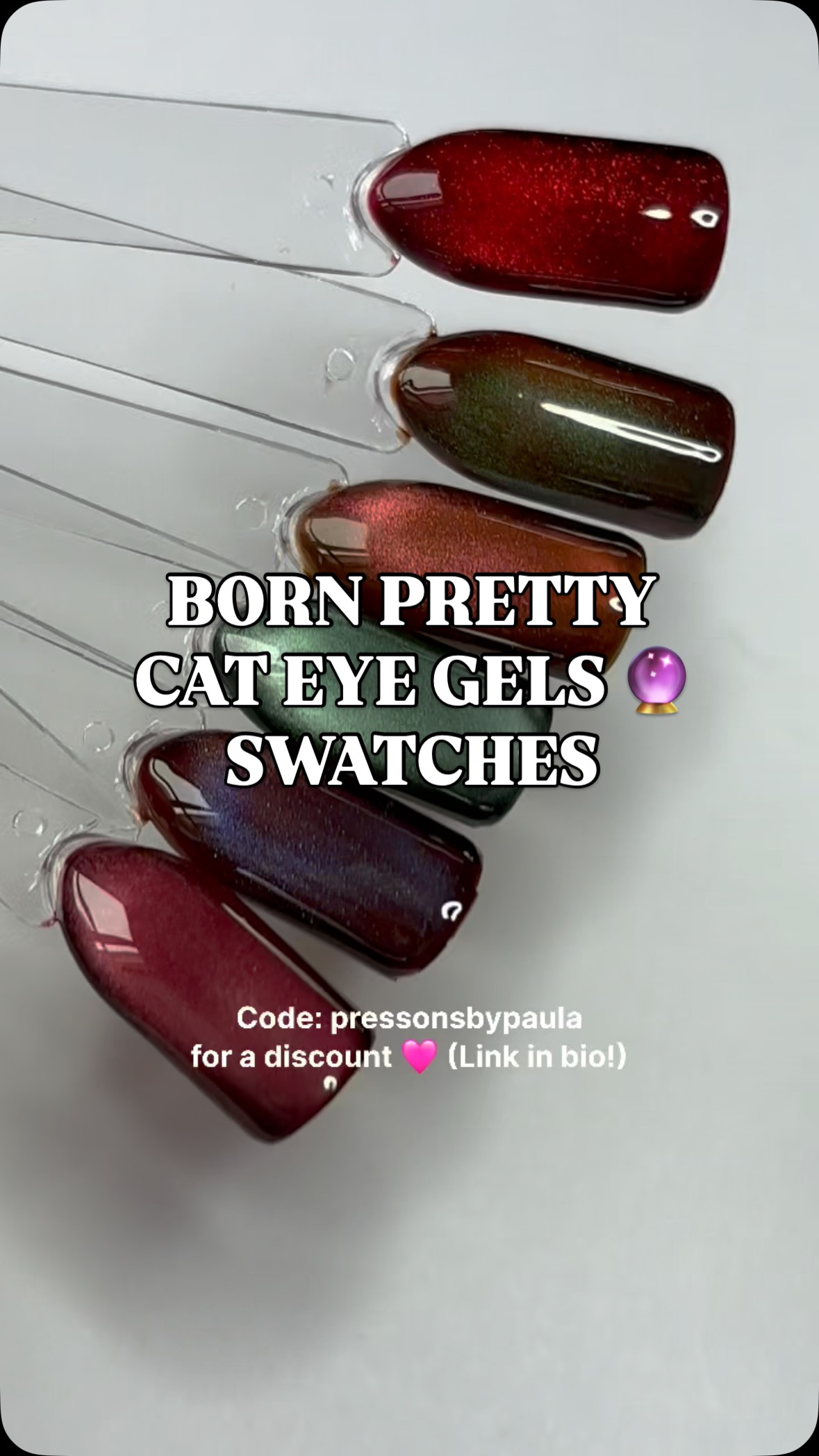 Instagram post by @pressonsbypaula for Bornpretty. Caption reads: [...] link is in my bio! 

Thank you....