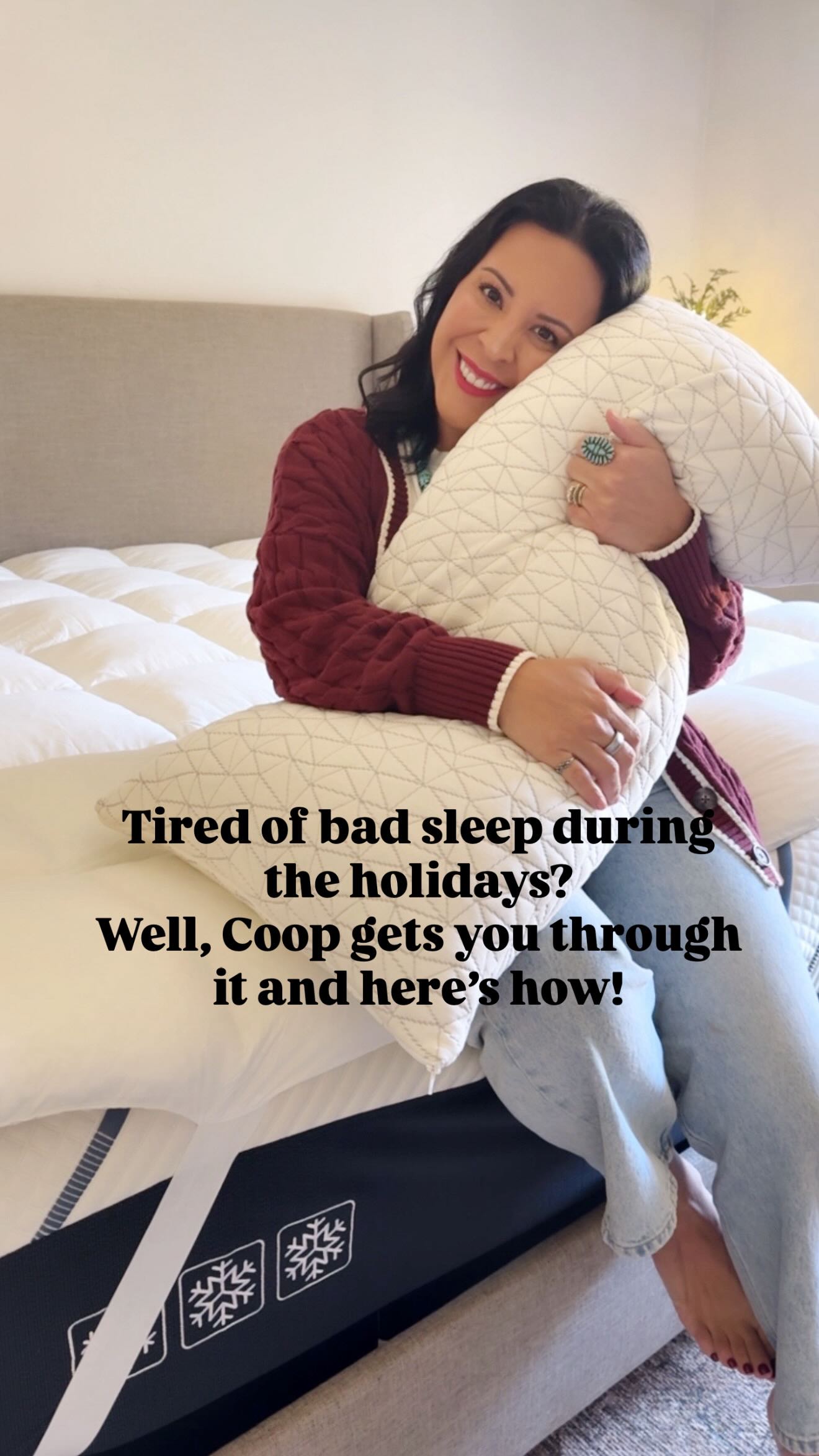 Instagram post by @thespoiledhome for Coop Sleep Goods. Caption reads: Comment SLEEP and I’ll dm you the links for....