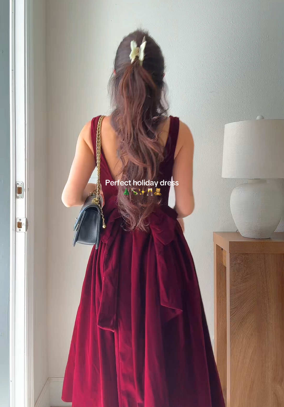 TikTok post by @sabinagilman1998 for Cider. Caption reads: the most perfect holiday dress for this winter....