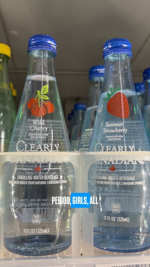Instagram post by @theemakethatmagic for Clearly Canadian. Caption reads: Even on the road, I can grab my @clearlycanadian....