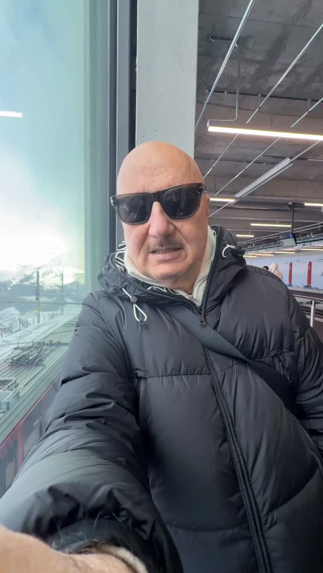 Instagram post by @anupampkher for Yash Raj Films. Caption reads: YASH CHOPRA AND SWITZERLAND: The fact that ONE....