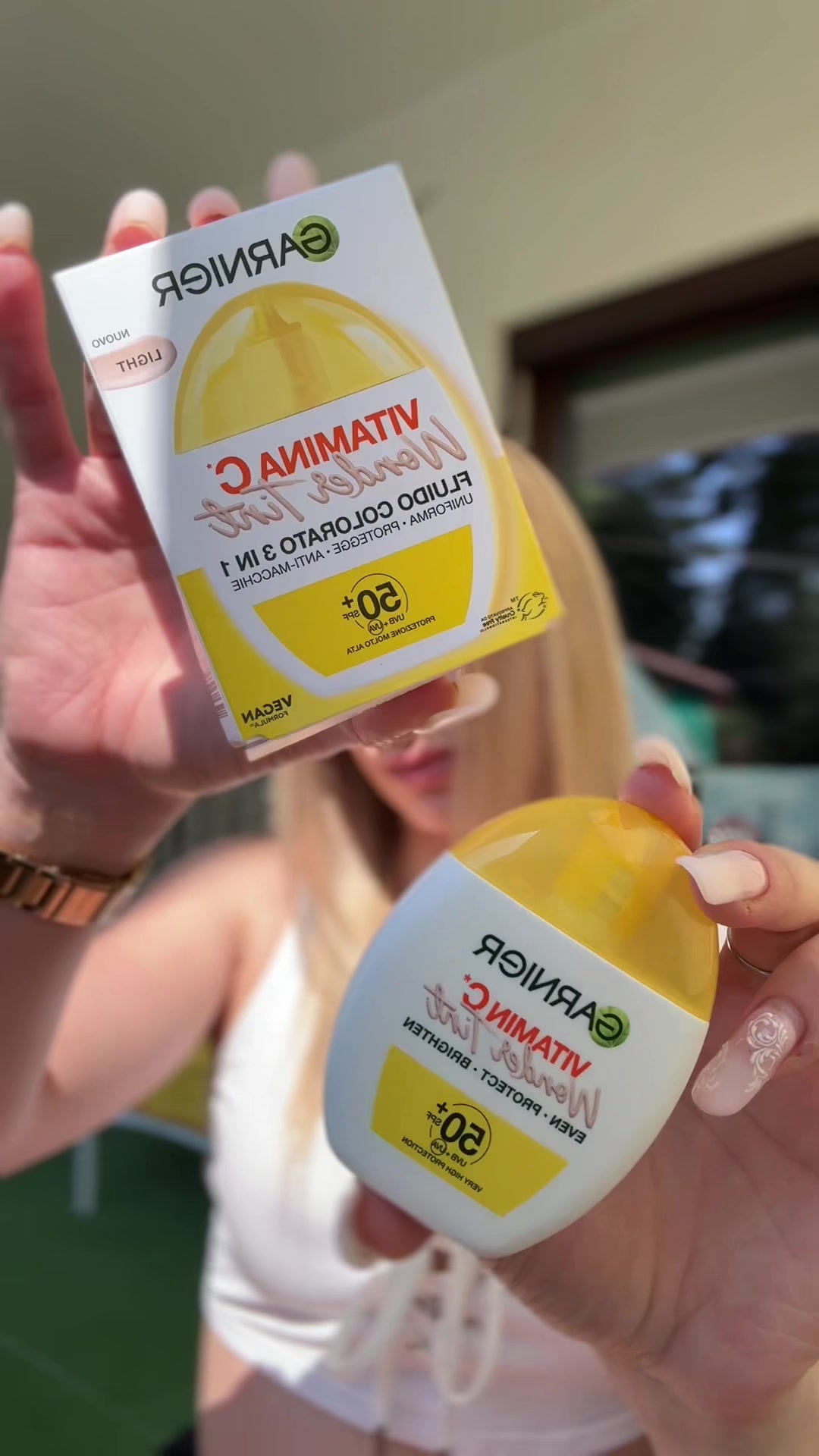 TikTok post by @replay_vita_ for garnieritalia. Caption reads: @garnieritalia ✨✨ #skincare #makeup #beauty....