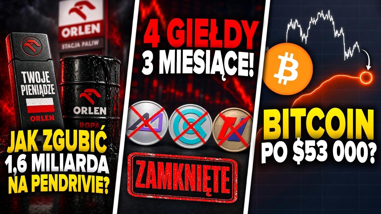 YouTube post by @swiat.krypto for Ledger. Caption reads: ORLEN LOST 1.6 BILLION ON A FLASH DRIVE (And The....