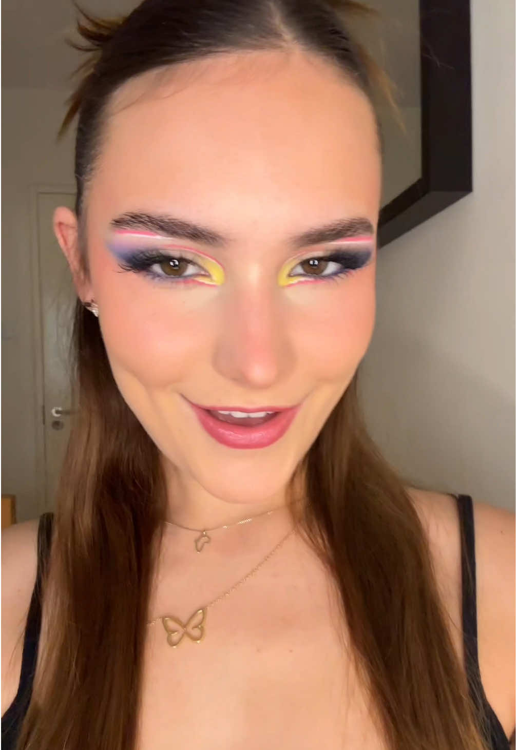 TikTok post by @makeup.byshan for Sculpted By Aimee. Caption reads: [...] matte foundation & sky high mascara....