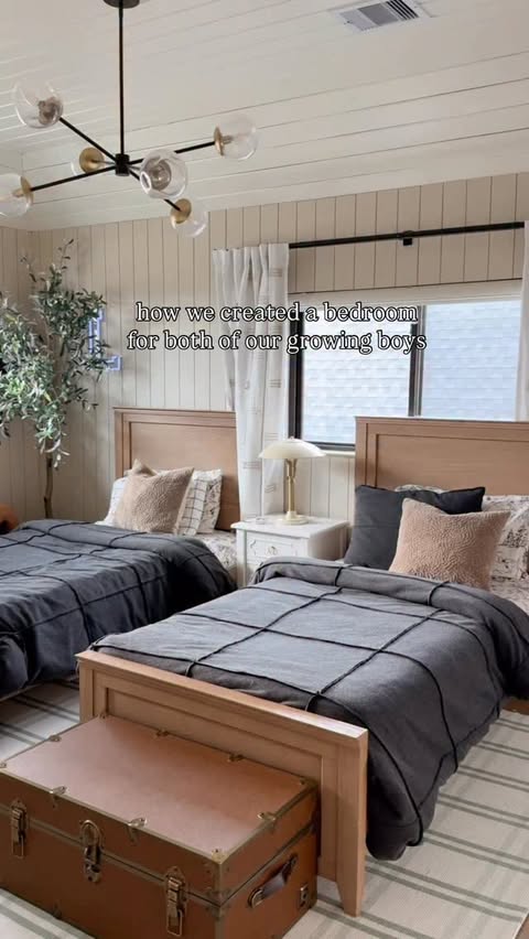 Instagram post by @anniemescallhome for Avocado Green Mattress. Caption reads: Let's update my sons room together! Their....