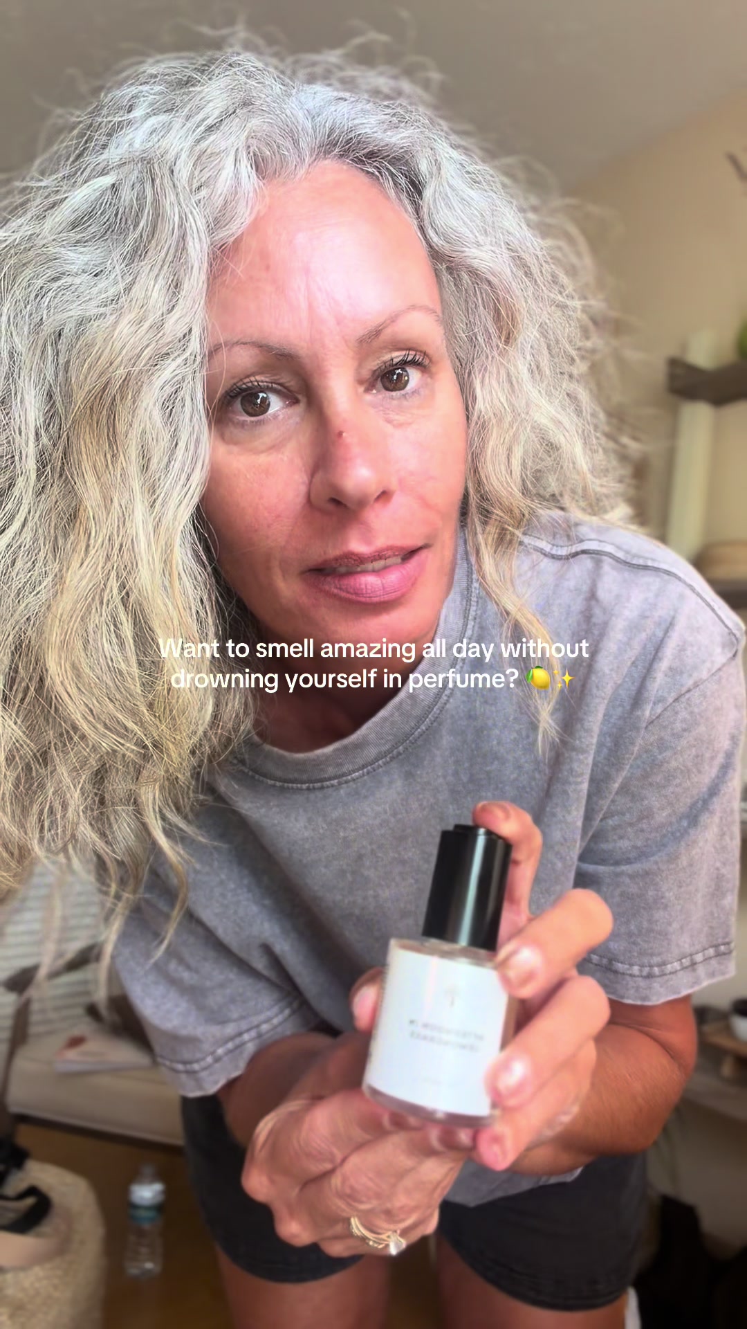 TikTok post by @dezishell for Eternal Perfume Oils. Caption reads: [...] fragrance that lasts. 🍋💛 @Eternal Perfume....