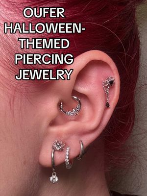 TikTok post by @skynievess for Oufer Body Jewelry Official. Caption reads: the bats are my fav🦇🙂‍↕️🎃 @Oufer Body Jewelry....