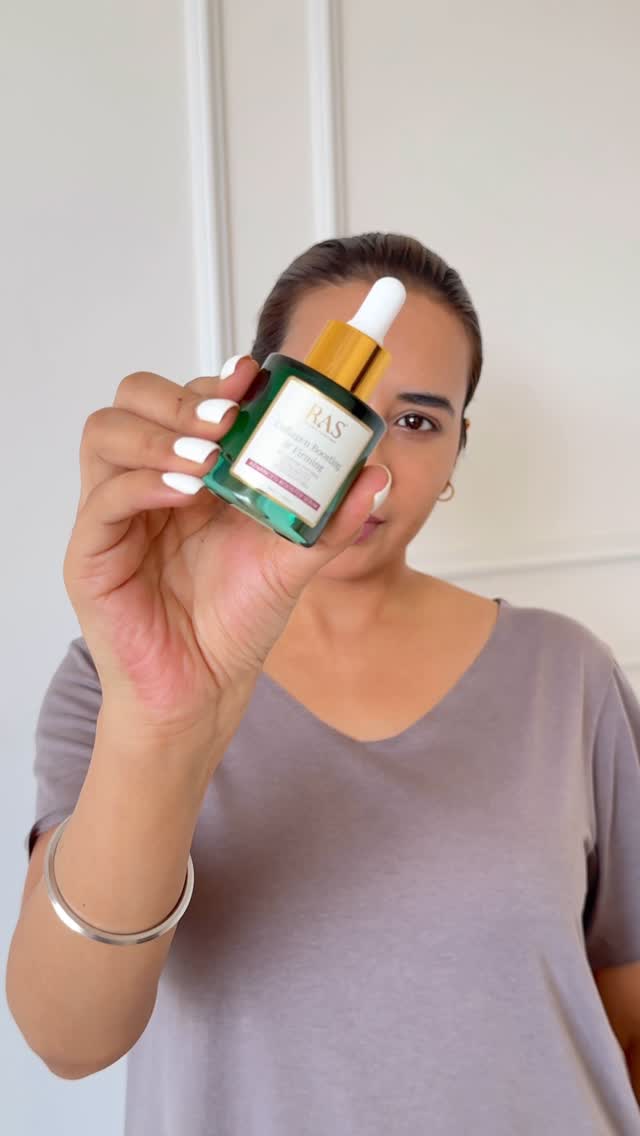 Instagram post by @sunnyysideup for RAS Luxury Oils. Caption reads: I added Copper Peptide infuse serum- Multi Peptide....