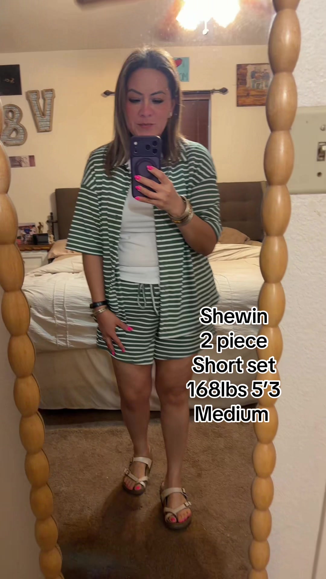 TikTok post by @rjct8201 for Shewin Official US. Caption reads: @SHEWIN @shewin_official_us woman 2 piece short....