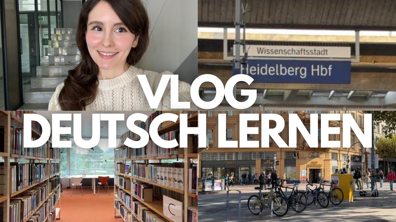 YouTube post by @studygermandaily for Lingoda. Caption reads: GERMAN VLOG: Herbst in Heidelberg - Immersive....