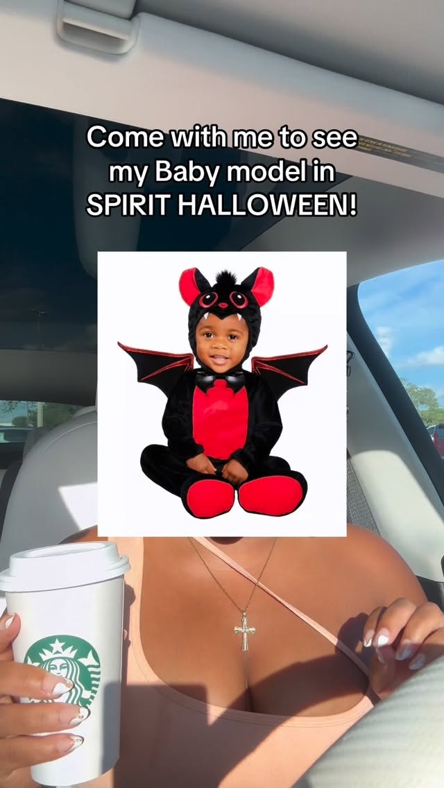 Instagram post by @alinda.llc for Spirit Halloween. Caption reads: Isn’t he so cute!! He’s 5 now😭 did you ever buy....