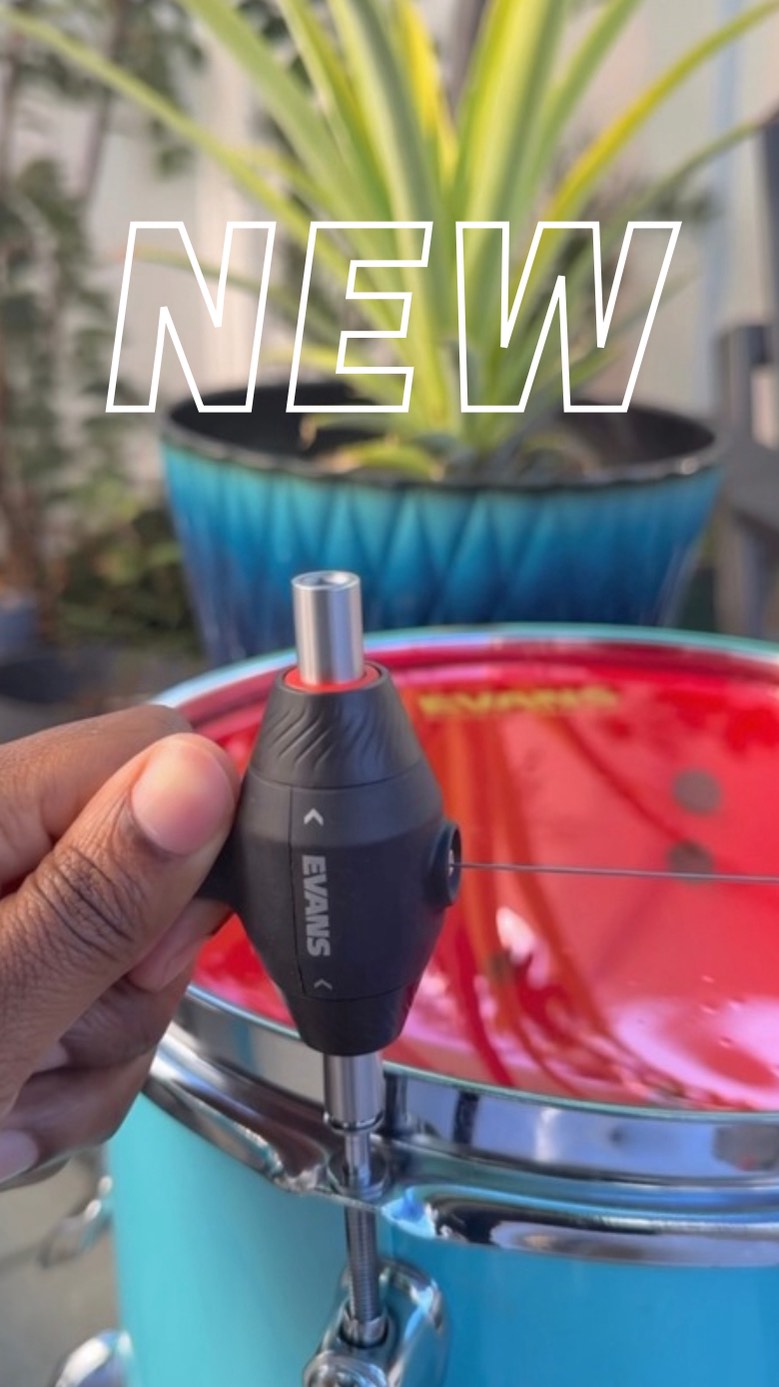 Instagram post by @instadailydrum for EVANS Drumheads. Caption reads: @EvansDrumHeads Pull Cord Drum Key gives you the....