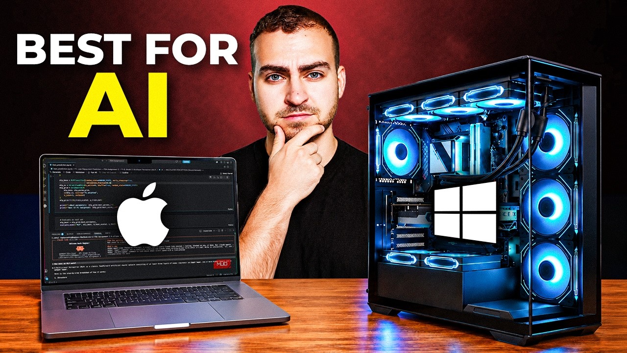 YouTube post by @TechWithTim for Hostinger. Caption reads: The Only Guide You Need for Local AI Hardware.