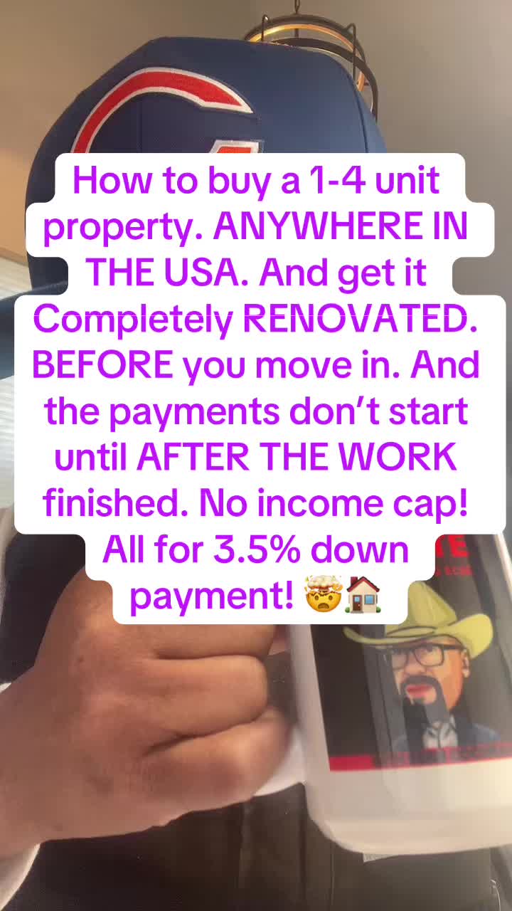 TikTok post by @thecowboyofrealestate for Noggin Boss. Caption reads: How to buy a 1-4 unit property. And Get it....