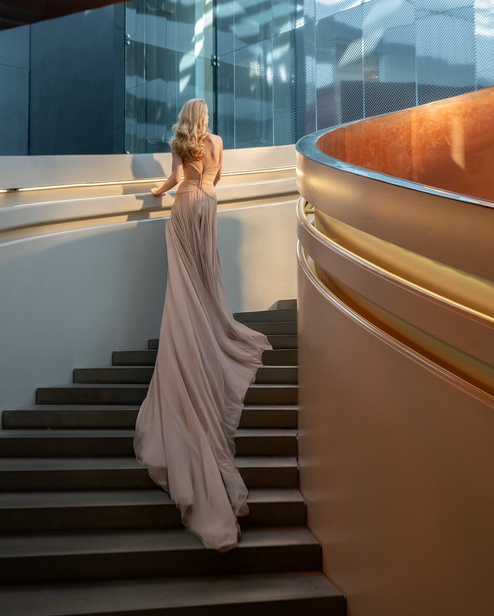 Instagram post by @abbychampion for ELIE SAAB. Caption reads: An absolute honor to embody the @eliesaabworld....