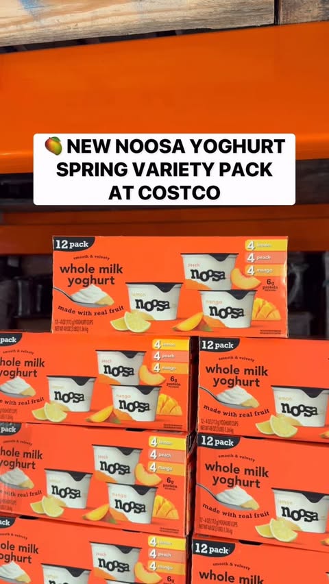 Instagram post by @costcobuys for noosa yoghurt. Caption reads: 🥭 Just spotted the NEW @noosayoghurt Spring....