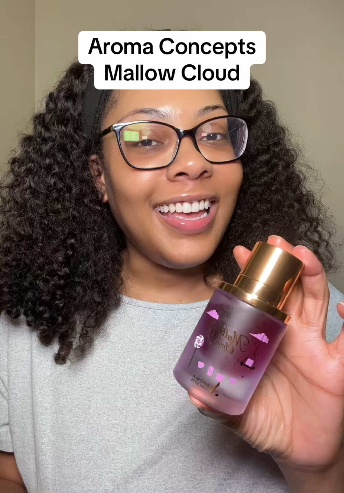 TikTok post by @ciarasmellsgood for Aroma Concepts. Caption reads: Have you tried #MallowCloud from @AROMA CONCEPTS....