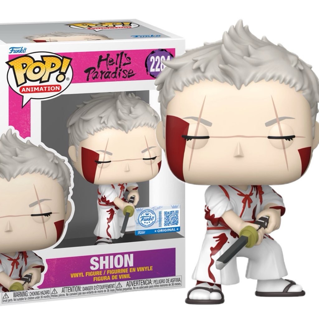 Instagram post by @funkopopsnews for Funko. Caption reads: First look! Funko Shop exclusive Shion POP! From....