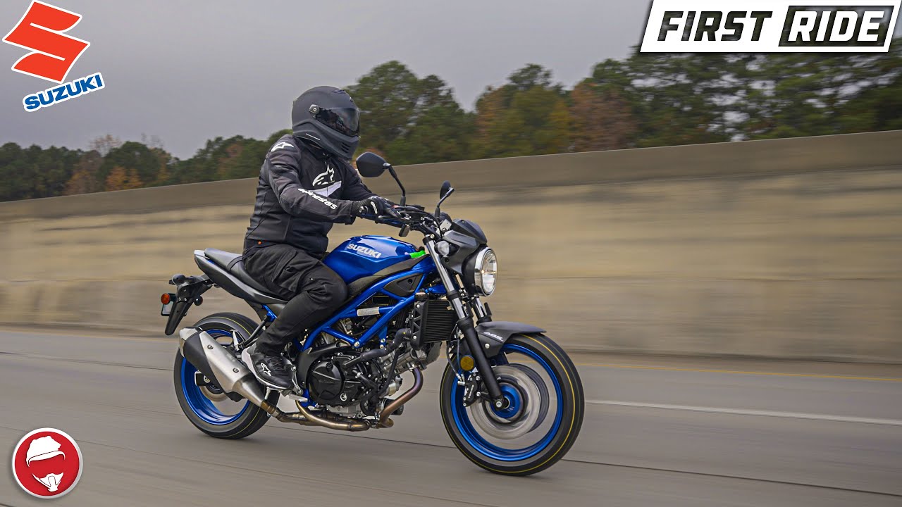 YouTube post by @chaseontwowheels for Flying Eyes Optics. Caption reads: 2026 Suzuki SV650 | First Ride.