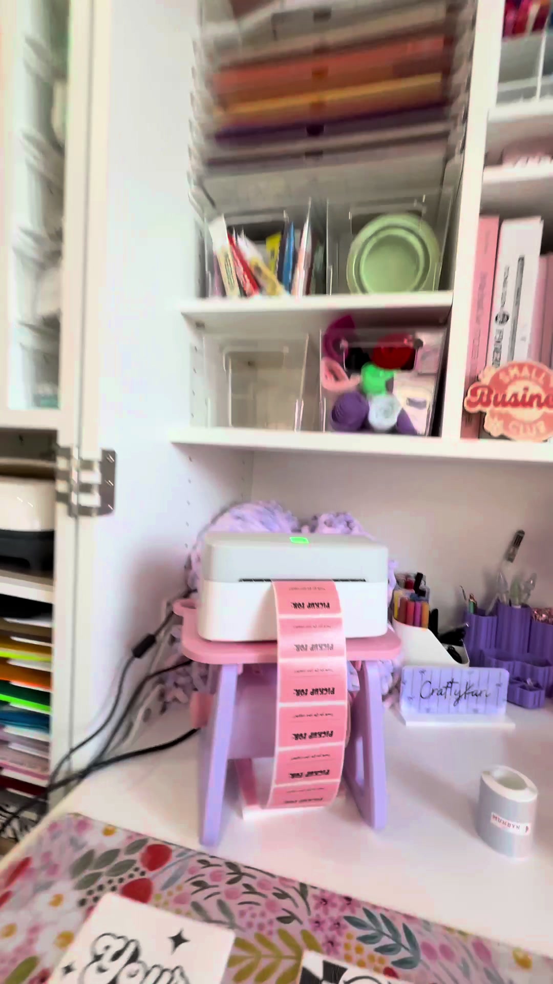TikTok post by @craftykari for MUNBYN. Caption reads: [...] printer is such a time saver! This is....