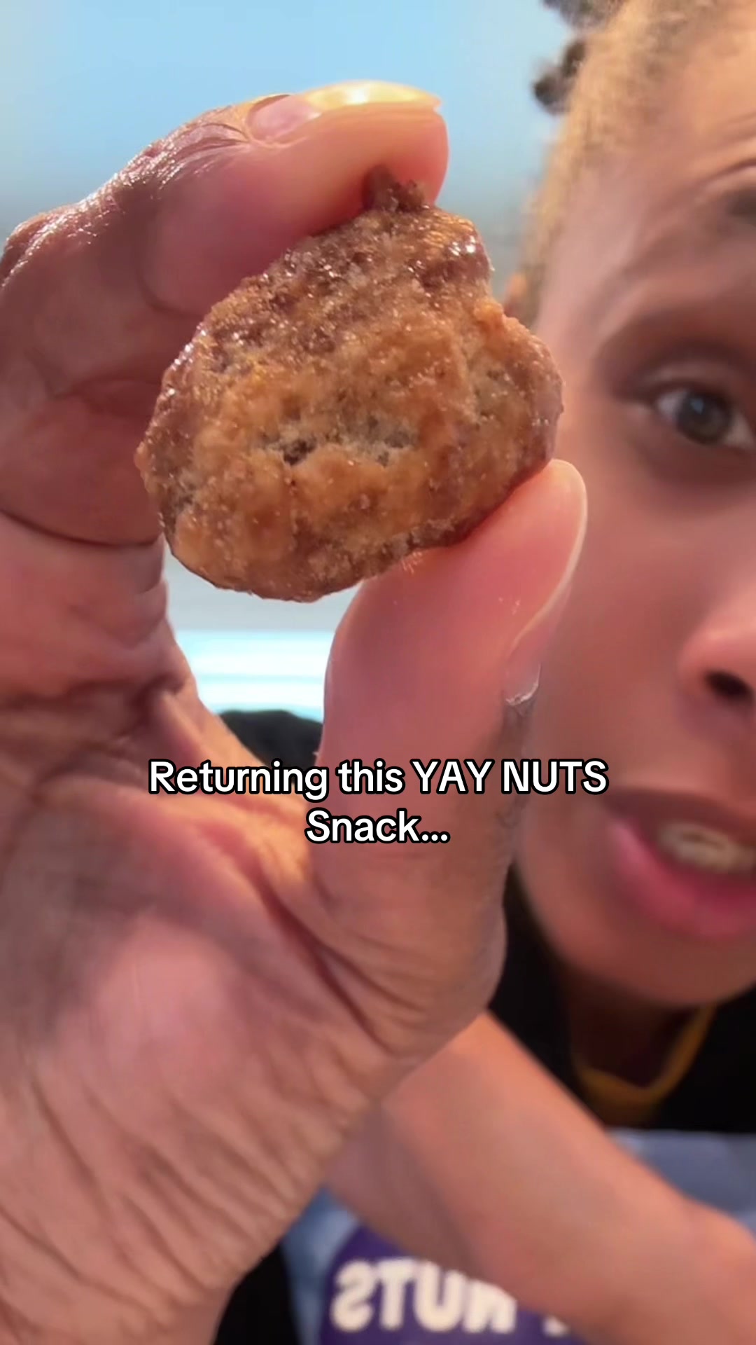 TikTok post by @zeesworld321 for Yay Nuts. Caption reads: @yaynuts yay nuts butter toffee pecans [...].