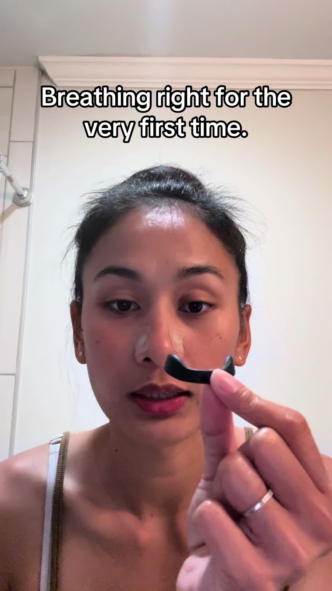 TikTok post by @simplygly30 for Intake Breathing. Caption reads: [...] nasal strips! It works like magic! @Intake....