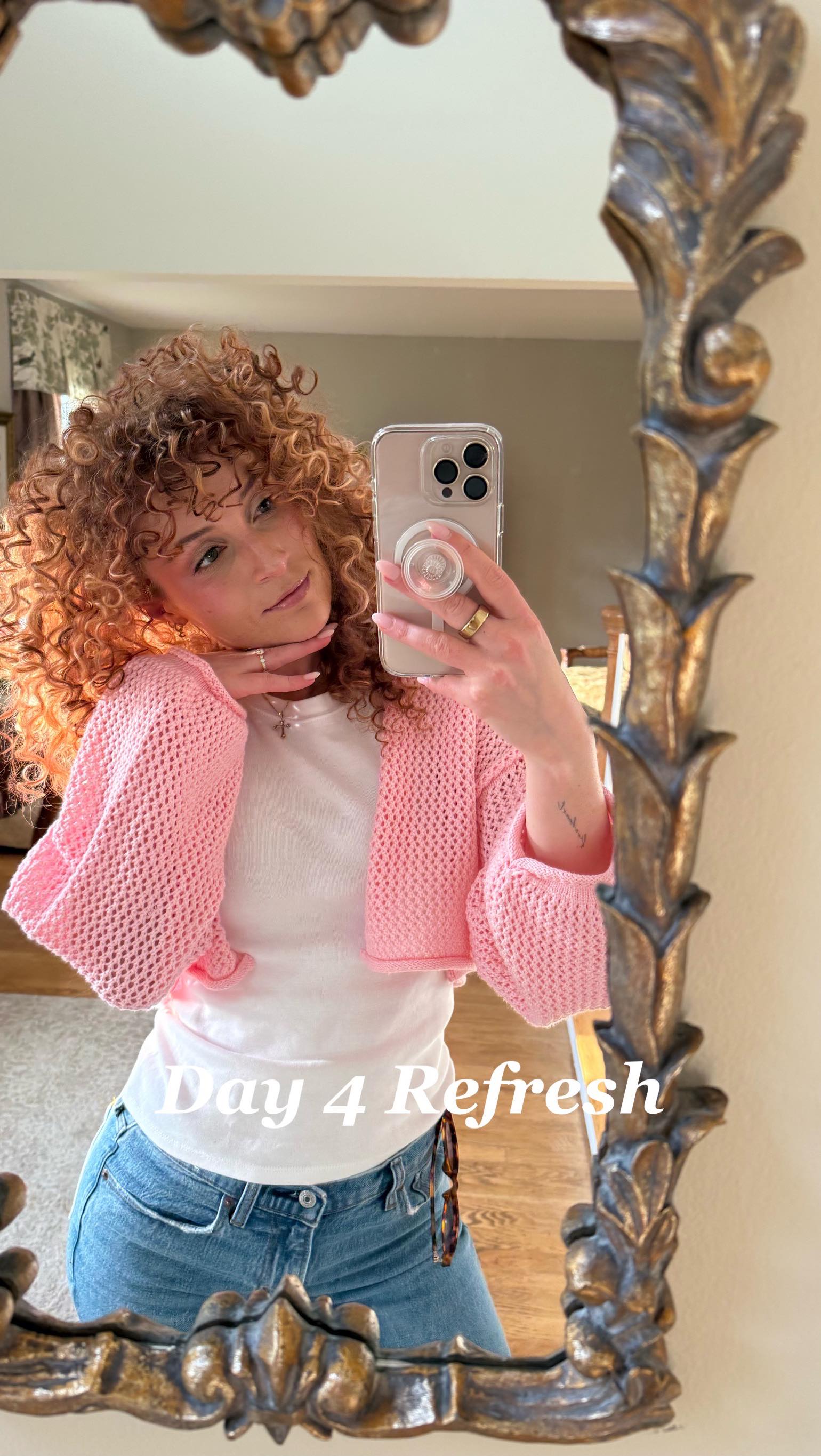 Instagram post by @ringlet.riss for Ouidad. Caption reads: ✨I’m always doing this easy refresh routine....