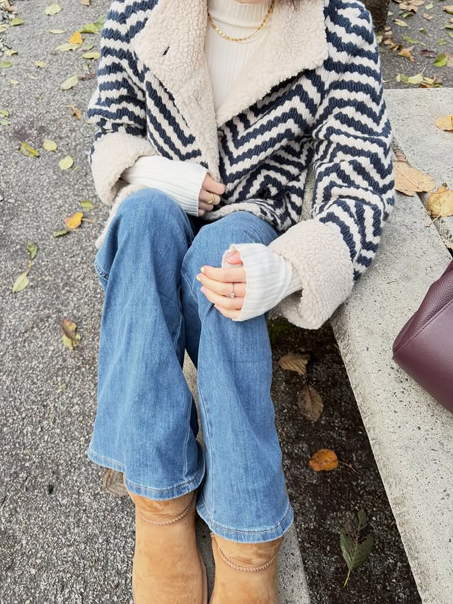Instagram post by @gonexbeyond for Charlie B Collection. Caption reads: Keeping cozy in @charliebcollection ❄️🌲 what im....