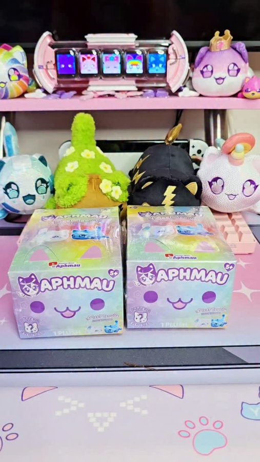 Instagram post by @tanjastoysreview for Bonkers Toys. Caption reads: [AD] 💜Opening Aphmau MeeMeows Elemental Litter 8....