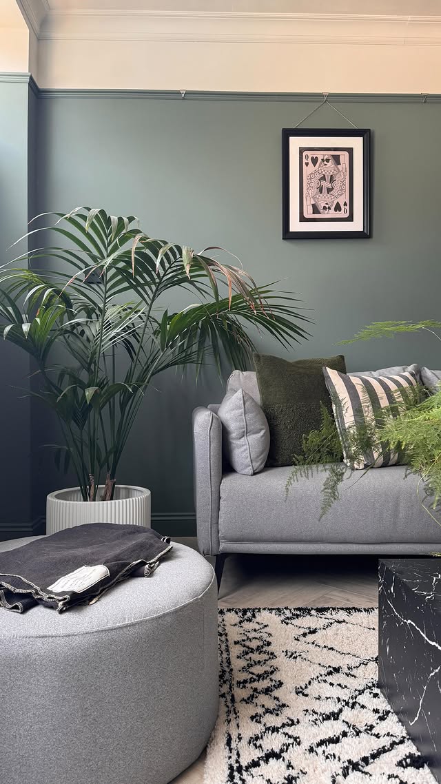Instagram post by @houseatnumber30 for MyDomaine. Caption reads: Here’s alittle reveal of one side of the living....
