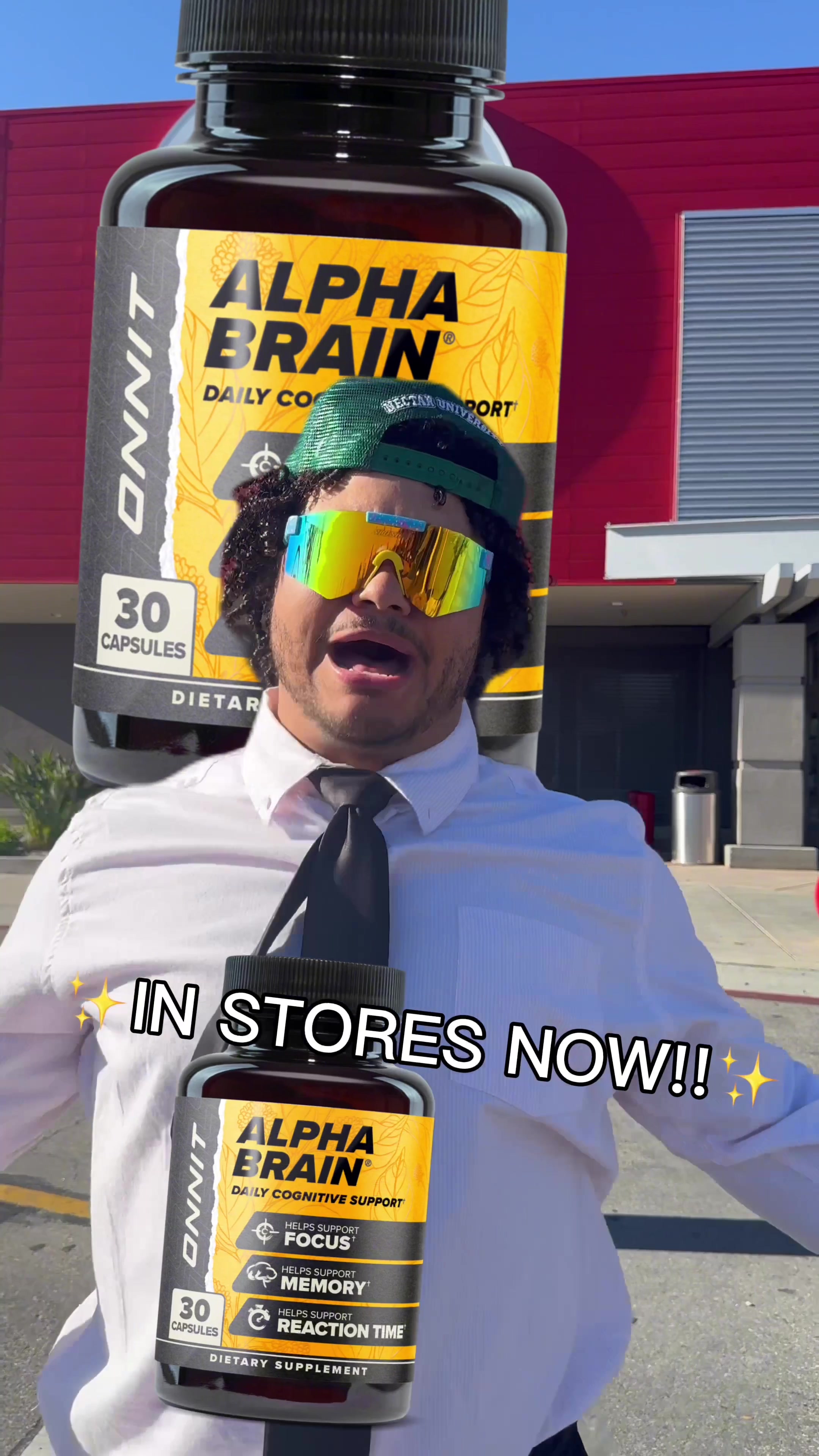 TikTok post by @julianohodges for Onnit. Caption reads: @GET ONNIT ALPHA BRAIN NOW IN @target #ad [...].