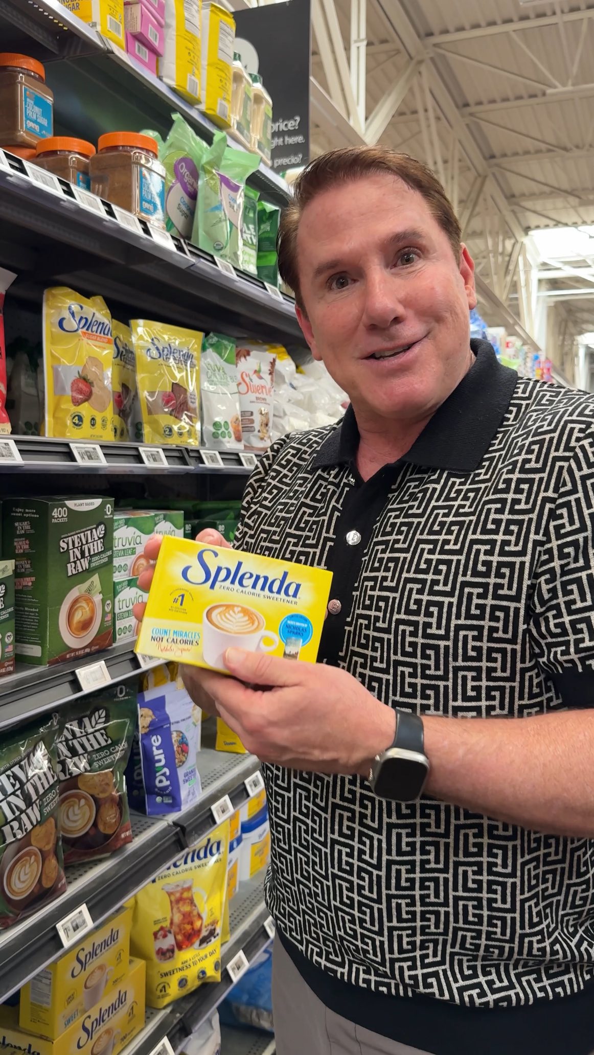 Instagram post by @nicholassparks for Splenda. Caption reads: Who knew being an author could get even sweeter?....