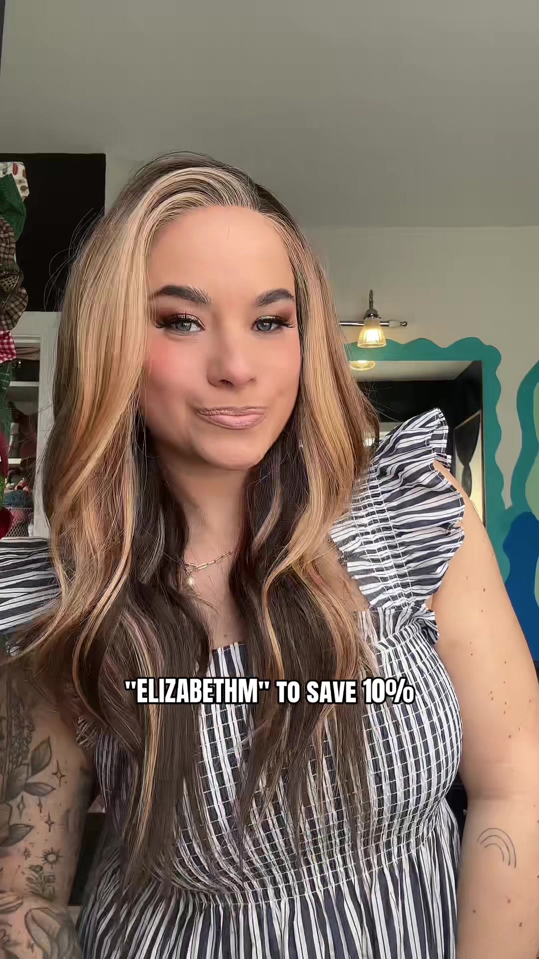 TikTok post by @elizabethwearswigs for Chelsey Smith Cosmetics. Caption reads: I am loving the Victoria collection from @Chelsey....