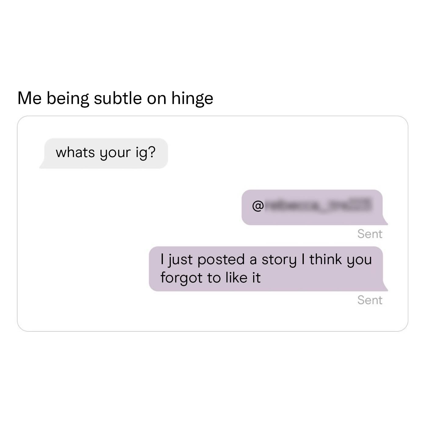 Instagram post by @kalesalad for Hinge. Caption reads: It’s good to set expectations early @hinge....