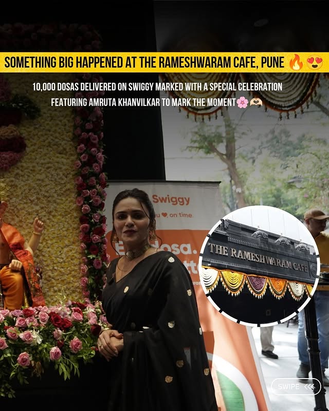 Instagram post by @voice_ofsoulfulwomen for Swiggy. Caption reads: [...] at The Rameshwaram Cafe, Pune with Swiggy....