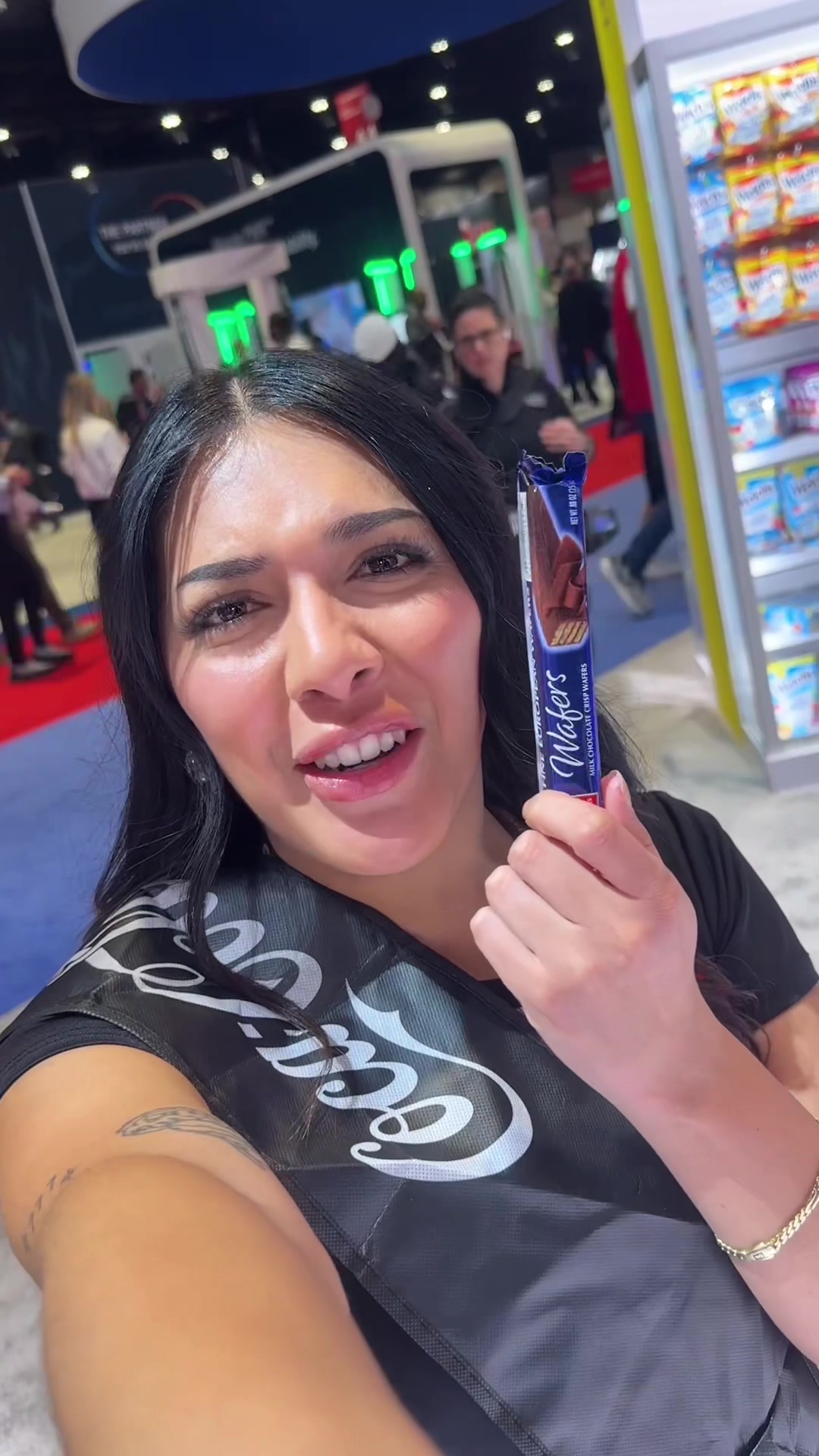 TikTok post by @itsvodkarla for Tampax. Caption reads: NACS is like like trick or treating for....