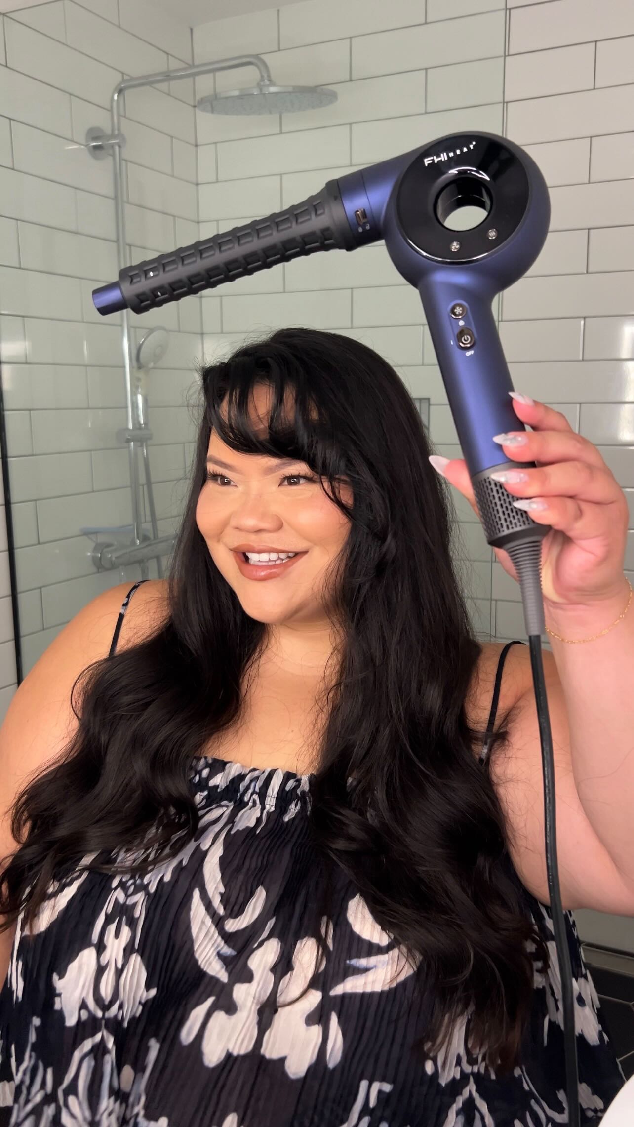 Instagram post by @irenieeweeniee for FHI Heat. Caption reads: Nothing feels better than an everything shower....