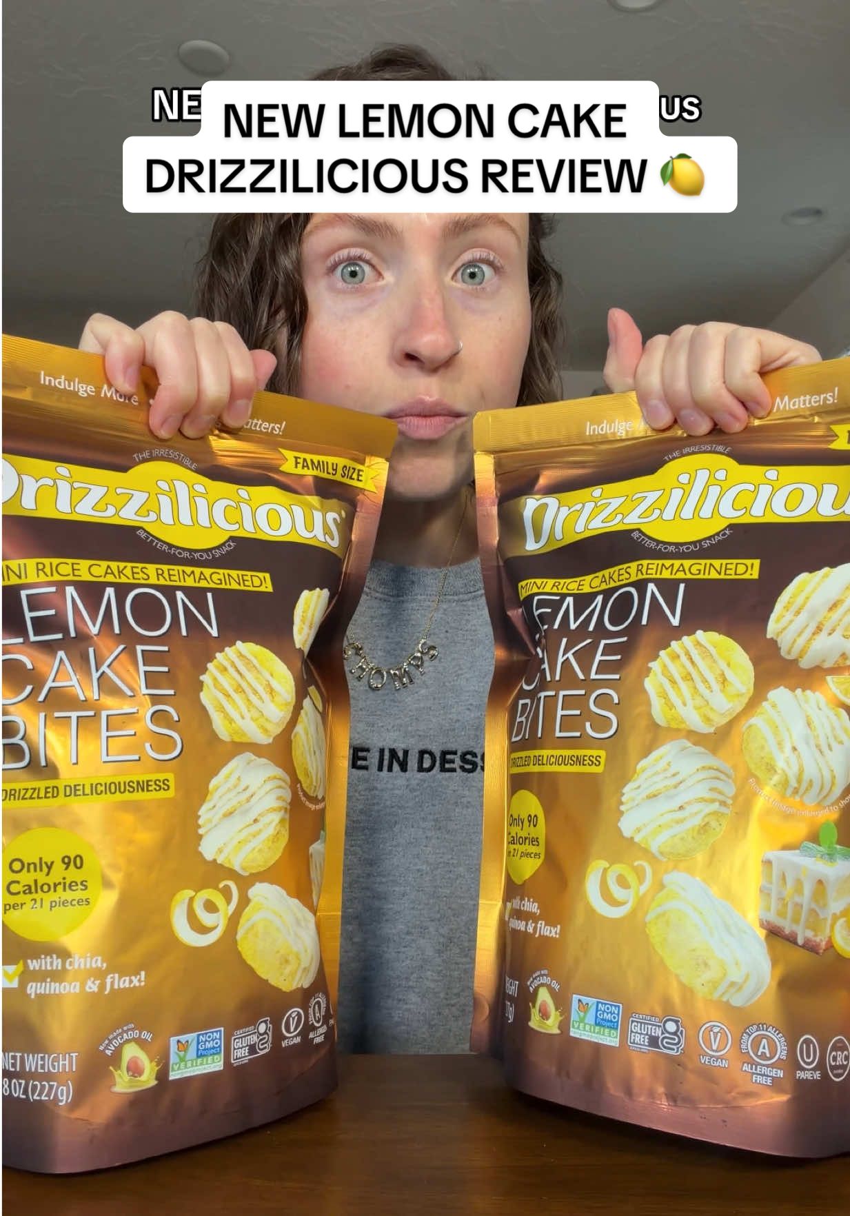 TikTok post by @morganchompz for Drizzilicious. Caption reads: Have you spotted the new lemon cake....