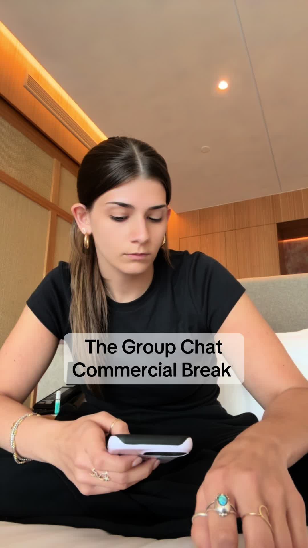 TikTok post by @thatgirlsydjo for Hilton. Caption reads: @hilton taking the trip out the chat....