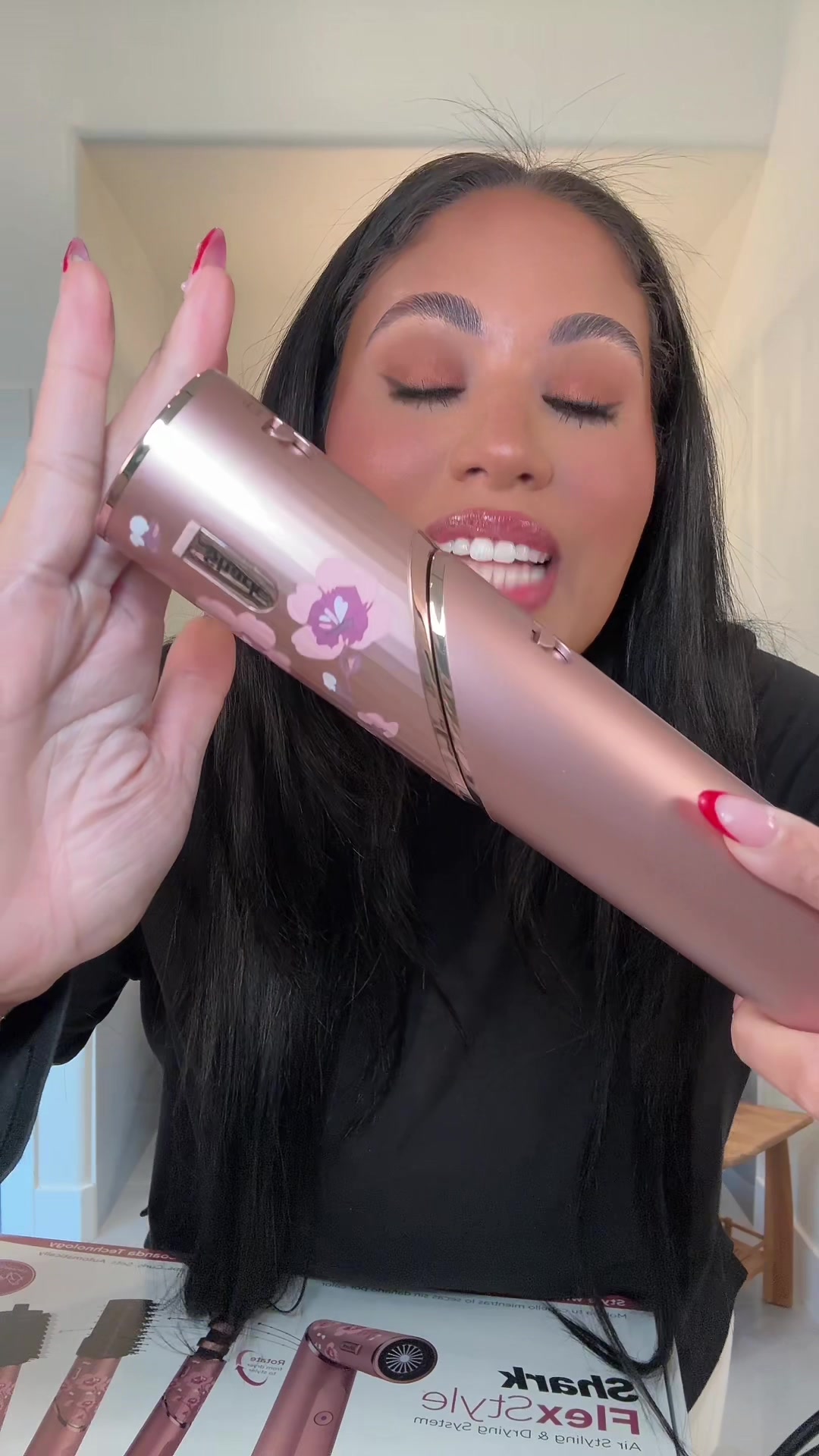 TikTok post by @brooklynreviewsxoxo for Shark Home. Caption reads: ahhhh it’s so beautiful stopppp 😍🌸 @Shark Home....