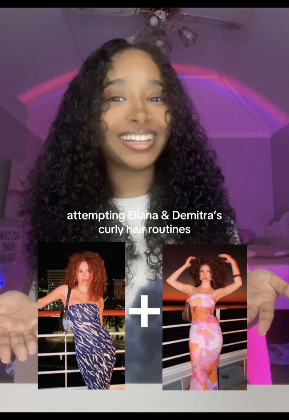 TikTok post by @grwmmelaniie for Denman Brush. Caption reads: What other routine should I try? #kalogerassisters....