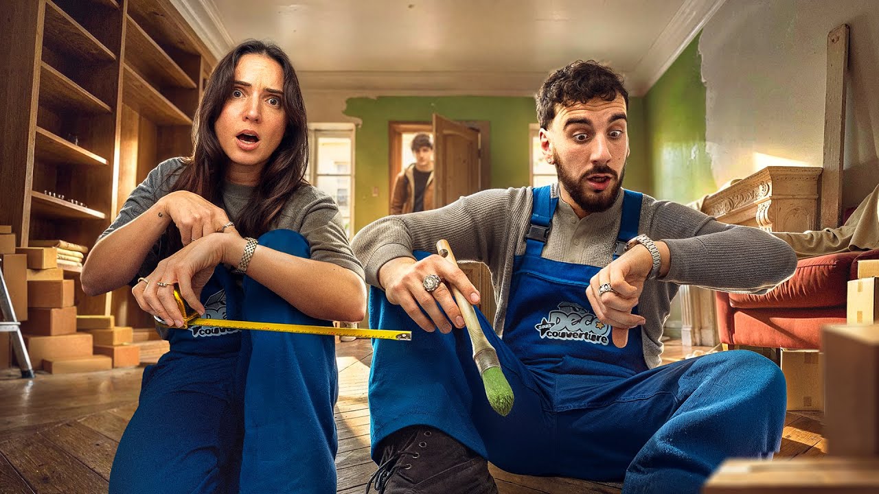 YouTube post by @R4SK4 for leboncoin. Caption reads: We're renovating someone's house... without asking....